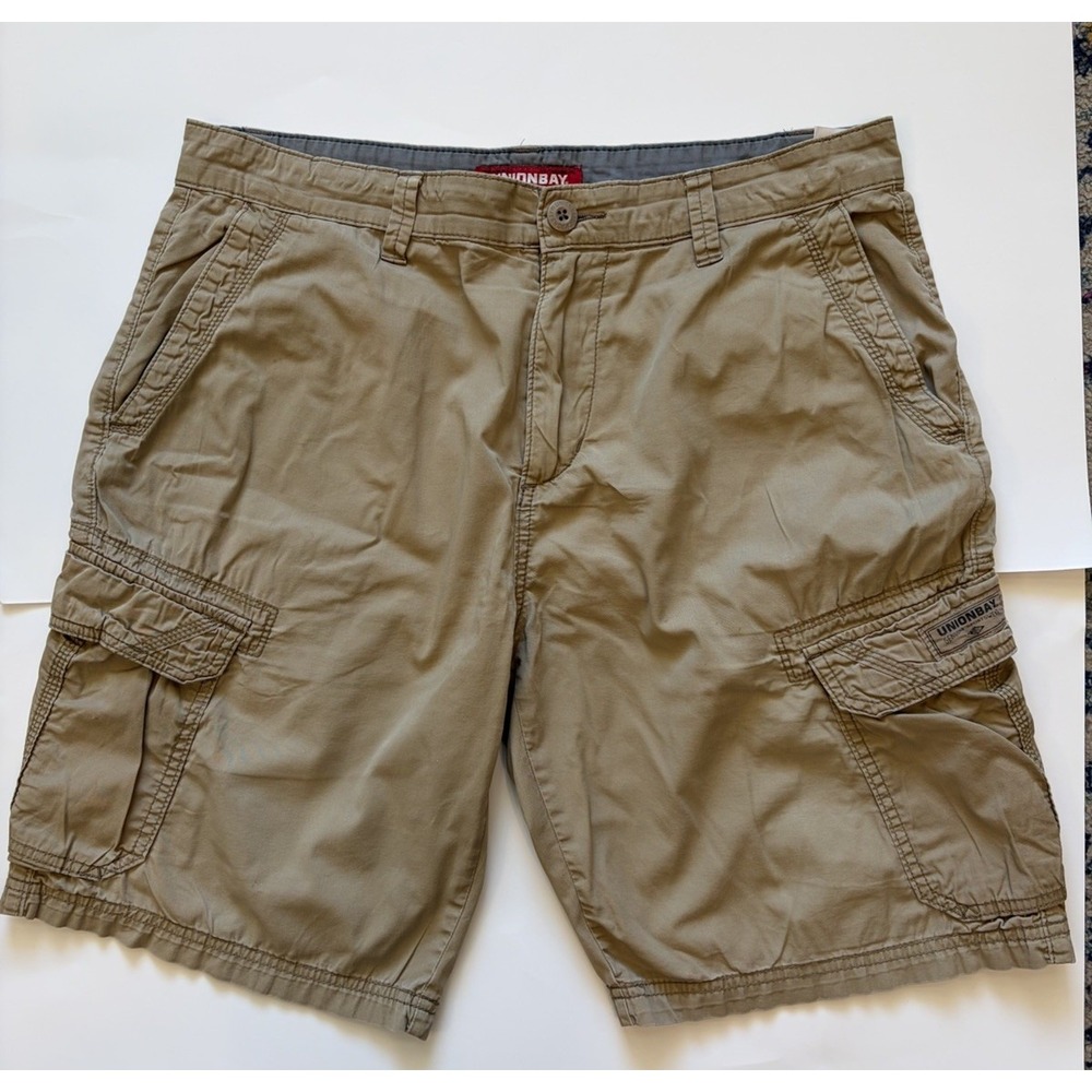 Union Bay Shorts Men's 34 Tan Vintage Cargo Baggy Utility Rugged Y2K Gorpcore